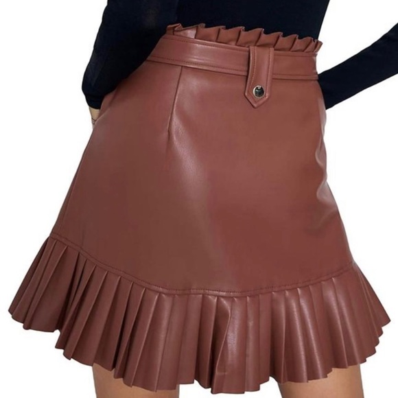 Zara Faux Leather Pleated Skirt - Picture 4 of 6